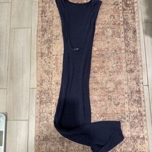 Elegant Backless Navy Dress
